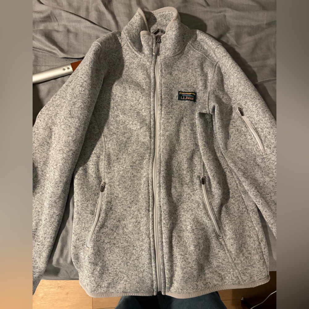 L.L. Bean Heather Gray Fleece Jacket
